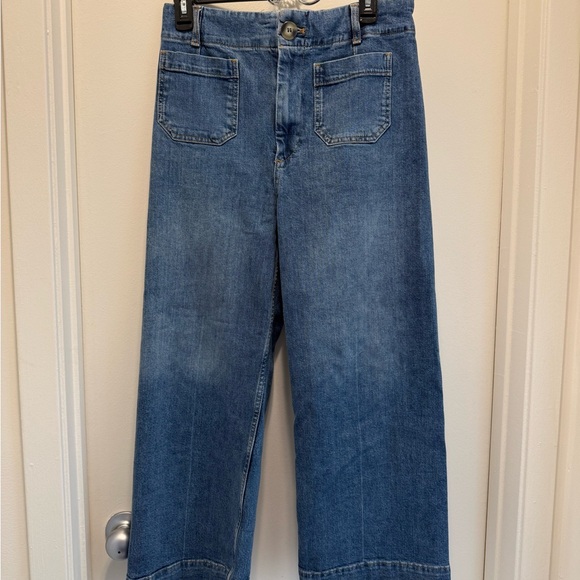 The Colette Cropped High-Rise Wide-Leg Jeans by Maeve - Picture 2 of 3